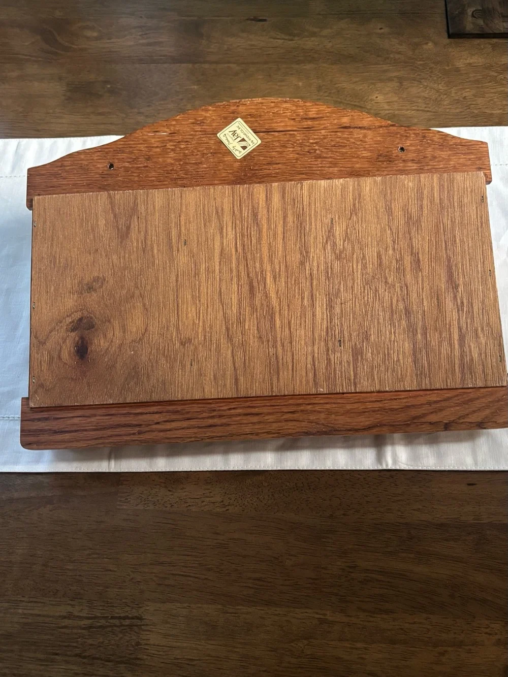 Vintage Wooden Wall Mail & Key Hanger with Strawberry Window Accents Cottagecore